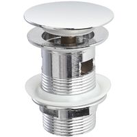 Piletta di scarico universale click clack con troppopieno tappo cromato