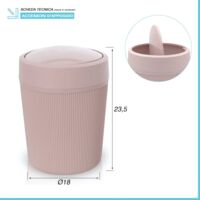Pattumiera bagno in polipropilene rosa 6 Lt con coperchio basculante