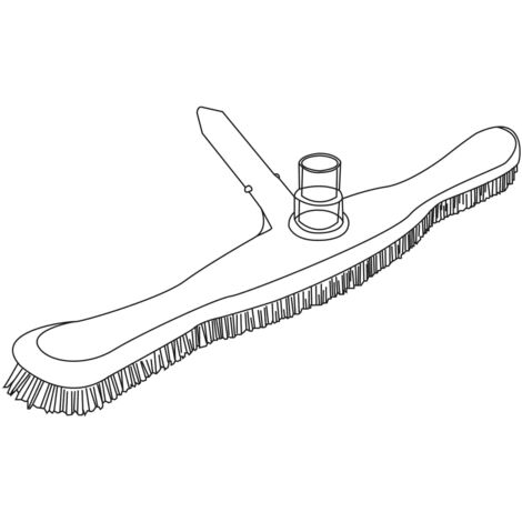 Brosse Piscine Renforcée Deuba 46cm - Tête Aluminium Poils Durs PVC, Compatible Manches Standards Pour Nettoyage Fond Et Parois