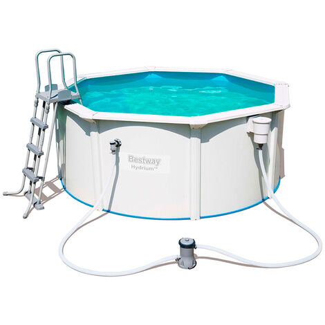 Piscine Hors Sol Alice's Garden Hydrium Torrens 360cm - Acier, Filtre à Sable, échelle, Tapis Et Bâche Inclus - 9