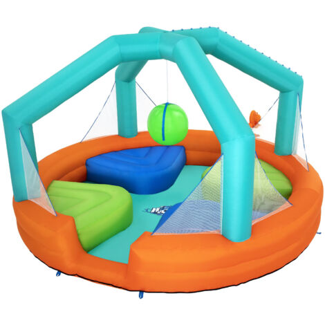 Piscine Gonflable Bestway Dodge & Drench Water Park 450x450x268 cm avec Jeu de Balle Suspendue et Plateformes (1/5)