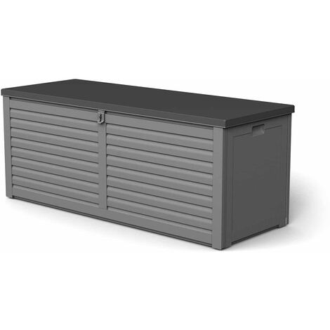 Gardiun – Coffre de jardin en résine 390 L – Dimensions 53x143x56 cm – Amortisseurs pour ouverture facile – Résistant aux intempéries