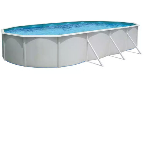 Piscine Ronde Acier Toi Magnum 550x132 cm Échelle, Purificateur de Sable 6 000 L/h et Tapisserie, Blanc (1/5)