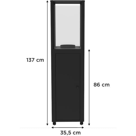 Poêle à Pellets d'Extérieur Kekai Capri 35,5x35,5x137 cm Puissance 17200 W Surface Chauffage 12,5 m2  Allumage rapide  Roues