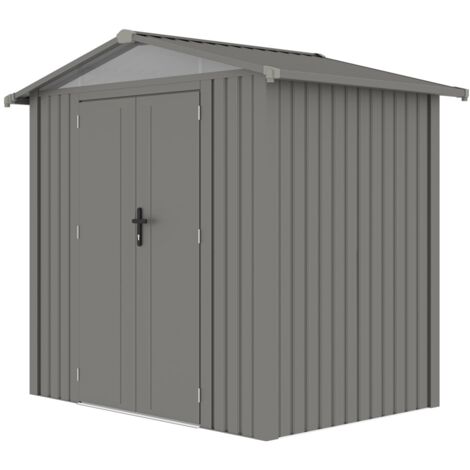 Gardiun – Abri de jardin métal 4,03 m2 – Dimensions extérieures 240x168x220 cm – Acier galvanisé avec fenêtre latérale et double porte 106x178 cm (1/5)