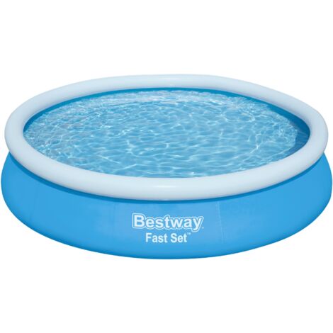 Bestway Piscine gonflable ronde Bestway Fast Set 366 x 76 cm bleu