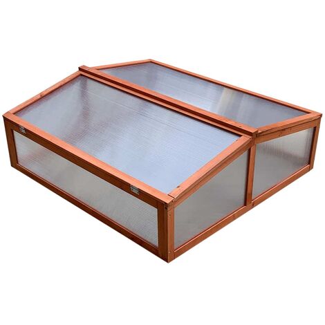 Gardiun – Serre de jardin polycarbonate 90x82x32 cm – Bois traité et polycarbonate – Résistante aux intempéries – Protection contre le gel