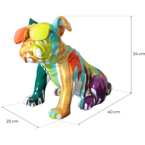 Figurine Bulldog Assis Kuatéh Bharbo 40x23x34 cm Multicolore