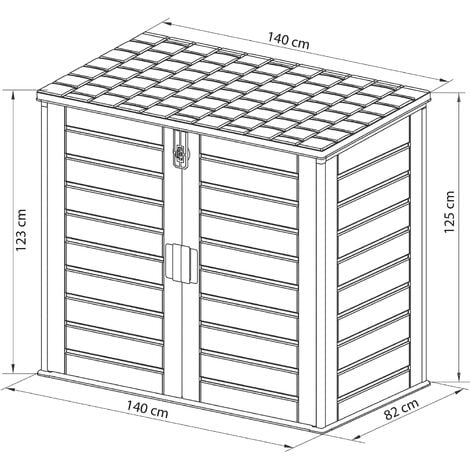 Coffre en Résine GARDIUN Soften II - 1.170 L - 140x82x123 cm - Avec Amortisseurs