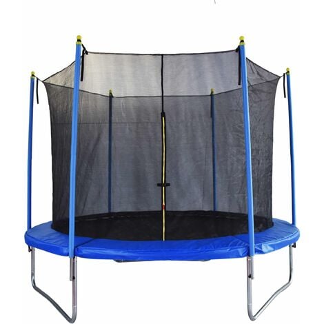 Trampoline avec filet de sécurité, trampoline extérieur avec panier de  basket-ball, tapis de saut robuste et rembourrage à ressort pour enfants et  adultes, sac de rangement et échelle