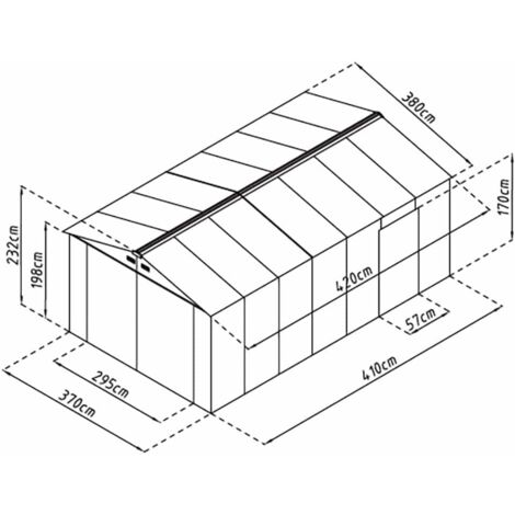Garage Voiture Métallique Gardiun Nonrfolk - 16 m² Extérieur 420x380x232 cm