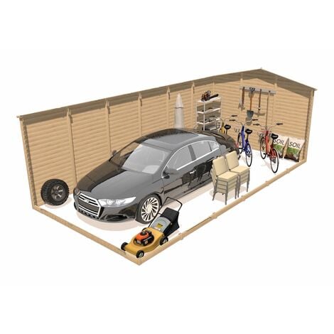 Garage en bois camping car (44 mm), 4x8 m, 32 m²