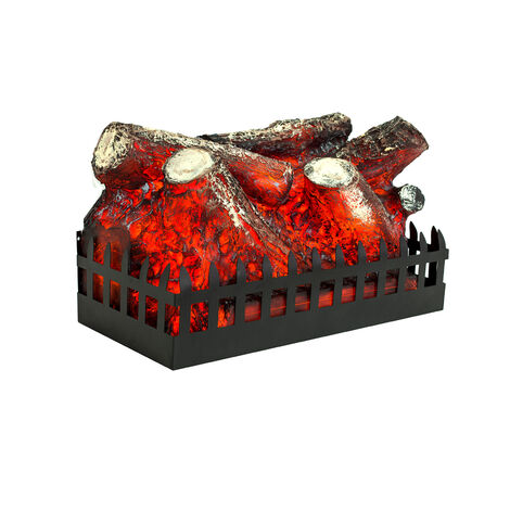 Cheminée Électrique Décorative Usage Intérieur Kekai Utah 47.5x22x27.64 cm Effet Braises de Feu LED en Acier et Résine