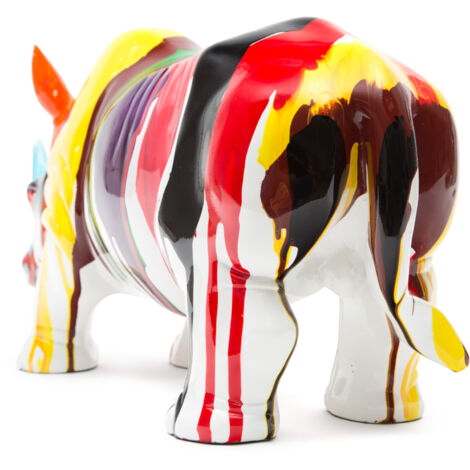 Figurine Décorative Rhinocéros Kuatéh en Polyrésine 54x18x24 cm Multicolore