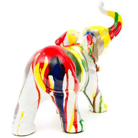 Figurine Décorative Éléphant Kuatéh en Polyrésine 25x12x24 cm Multicolore