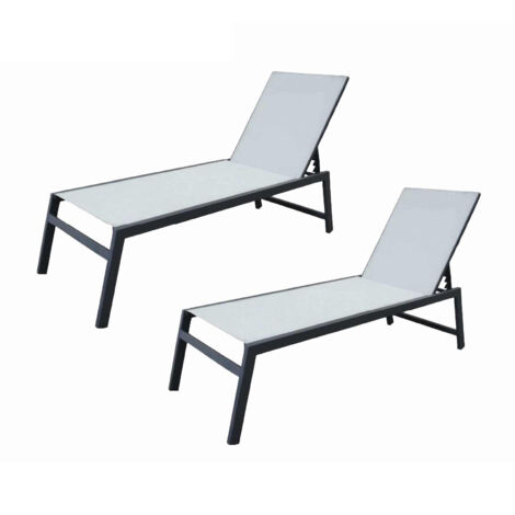 Coussin Universel Pour Chaise Longue De Jardin Whiteswan - Tissu éponge, élastique De Fixation, Gris, 35x15x6 Cm