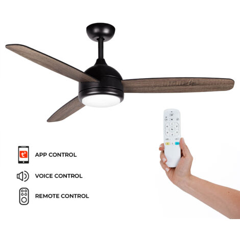 Kekai – Ventilateur de plafond silencieux DC 132cm – 6 vitesses – Lumière LED réglable 18W – Application TUYA SMART – Pour pièces jusqu'à 25m²