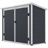 Gardiun – Abri de jardin en résine 7,29 m2 – Double porte 156x139 cm – Toit incliné pour évacuation eau – Panneaux polypropylène traités UV