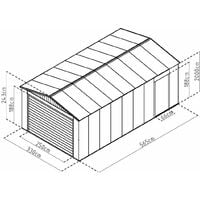 Garage Voiture Métallique Gardiun Essex 19,5 m² Extérieur 576x338x243 cm Gris Anthracite