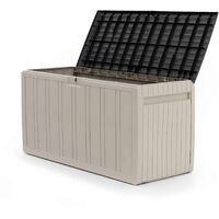 Gardiun – Coffre de jardin en résine 270L – Dimensions 117x45,5x57,5 cm – Montage par clic sans outil – Système de verrouillage intégré