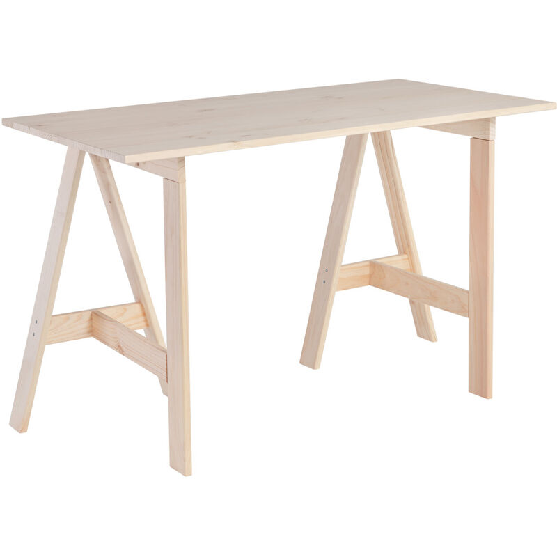 Mesa escritorio pequeño de madera con caballete natural GLAM