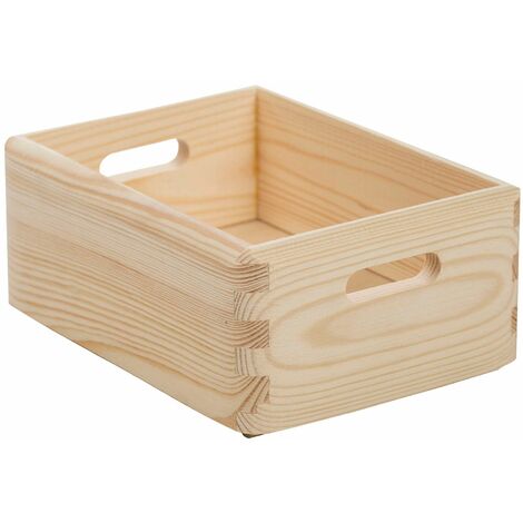 Caja de almacenaje ASTIGARRAGA de madera maciza de pino sin tapa 9x20x15cm
