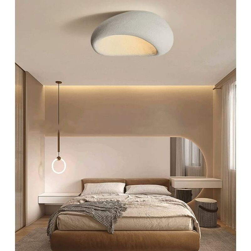 Plafonnier Wabi Sabi, design moderne, à LED, en résine blanche •  Plafonniers Design