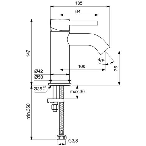 Ideal Standard KOLVA Einhand-Waschtischmischer, schwarz matt (BD026U4)