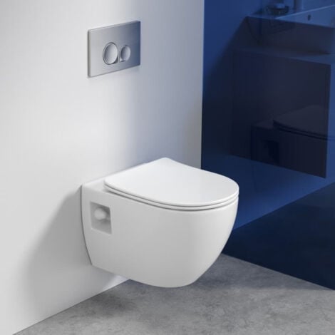 Swiss Aqua Technologies Project Wand-WC ohne Flansch mit Softclose-Sitz, weiß (SATWCPRO010RREXP)