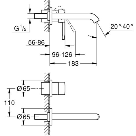 Wand-Waschtischarmatur GROHE Essence UP EC19408001