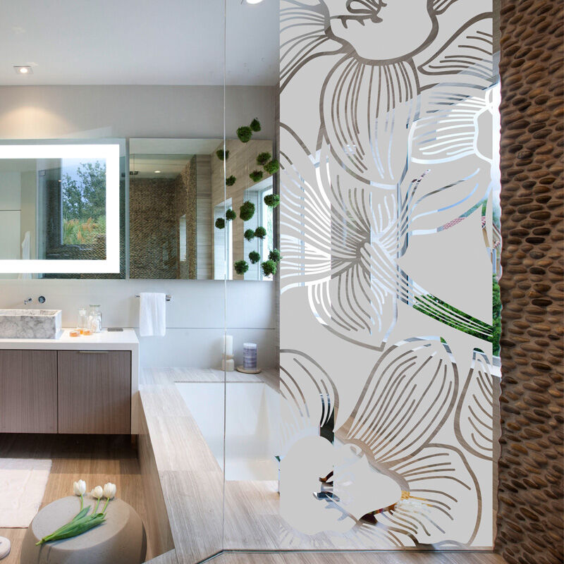 Autocollant miroir, autocollant mural miroir doux, autocollant miroir étanche pour salle de bain