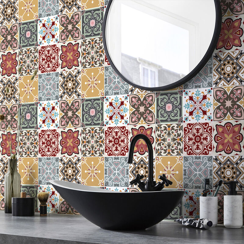 Lot De 12 Stickers Muraux Imperméables Pour Carrelage, Papier Peint