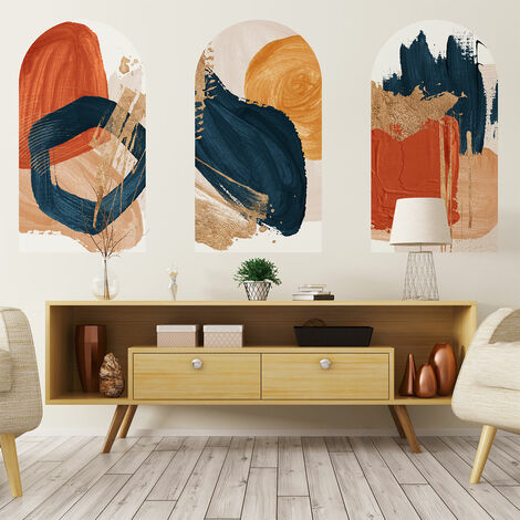 Papier peint intissé pré-encollé fresques géantes - ARCHES ABSTRAITS ROUGES ET BLEUS - 60x90cm (1/5)