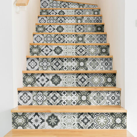 Stickers adhésifs escalier carrelages contremarche - CHOPITA - 2 bandes de 12.5x87.5cm (1/3)
