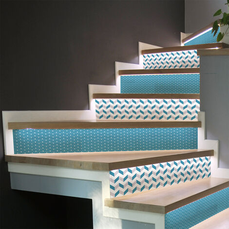 Stickers adhésifs escalier carrelages contremarche - NORDORN - 2 bandes de 12.5x87.5cm (1/5)