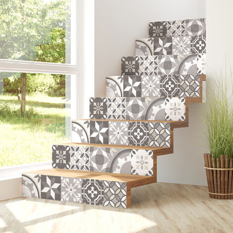 Stickers adhésifs escalier carrelages contremarche - BEVERLLIA - 2 bandes de 12.5x87.5cm (1/5)