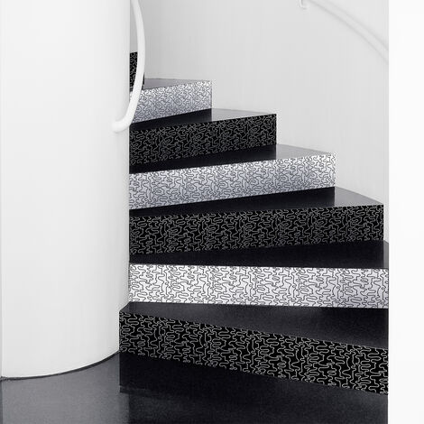 Stickers adhésifs escalier carrelages contremarche - ANJA - 2 bandes de 16.5x115.5cm