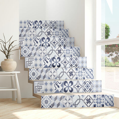 Stickers adhésifs escalier carrelages contremarche - FOLIO - 2 bandes de 12.5x87.5cm (1/3)