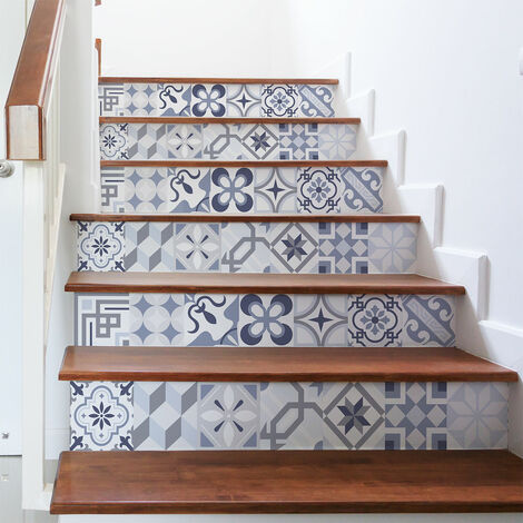 Stickers adhésifs escalier carrelages contremarche - SIDONINA - 2 bandes de 19x133cm (1/3)