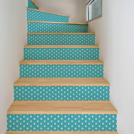 Stickers adhésifs escalier carrelages contremarche - OLFAN - 2 bandes de 12.5x90cm (1/3)