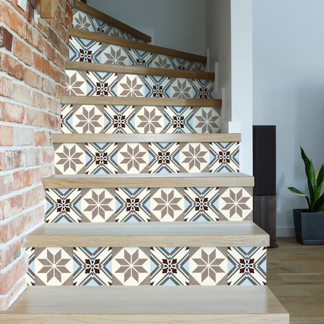 Stickers adhésifs escalier carrelages contremarche - SENORITO - 2 bandes de 19x133cm (1/5)