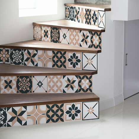 Stickers adhésifs escalier carrelages contremarche - MARIATTA - 2 bandes de 19x133cm (1/3)