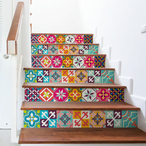 Stickers adhésifs escalier carrelages contremarche - AGNES - 2 bandes de 19x133cm (1/3)