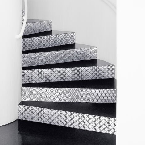 Stickers adhésifs escalier carrelages contremarche - GUDRUN - 2 bandes de 12.5x90cm (1/3)