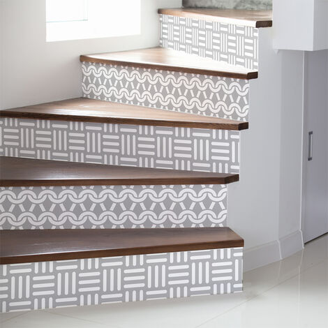 Stickers adhésifs escalier carrelages contremarche - KARLSTAD - 2 bandes de 19x133cm (1/3)