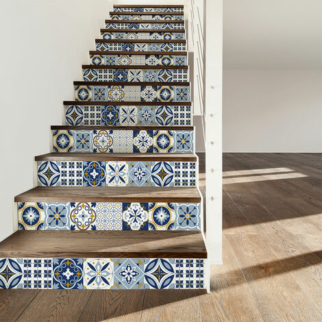 Stickers adhésifs escalier carrelages contremarche - GALLA - 2 bandes de 19x133cm (1/3)