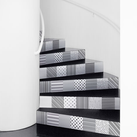 Stickers adhésifs escalier carrelages contremarche - HARALD - 2 bandes de 19x133cm (1/3)
