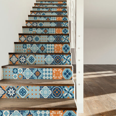 Stickers adhésifs escalier carrelages contremarche - FRINDA - 2 bandes de 19x133cm (1/3)