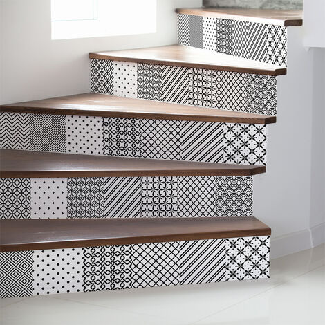 Stickers adhésifs escalier carrelages contremarche - SVEIN - 2 bandes de 19x133cm (1/3)