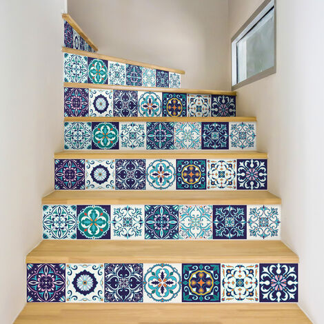 Stickers adhésifs escalier carrelages contremarche - NANDO - 2 bandes de 19x133cm (1/3)